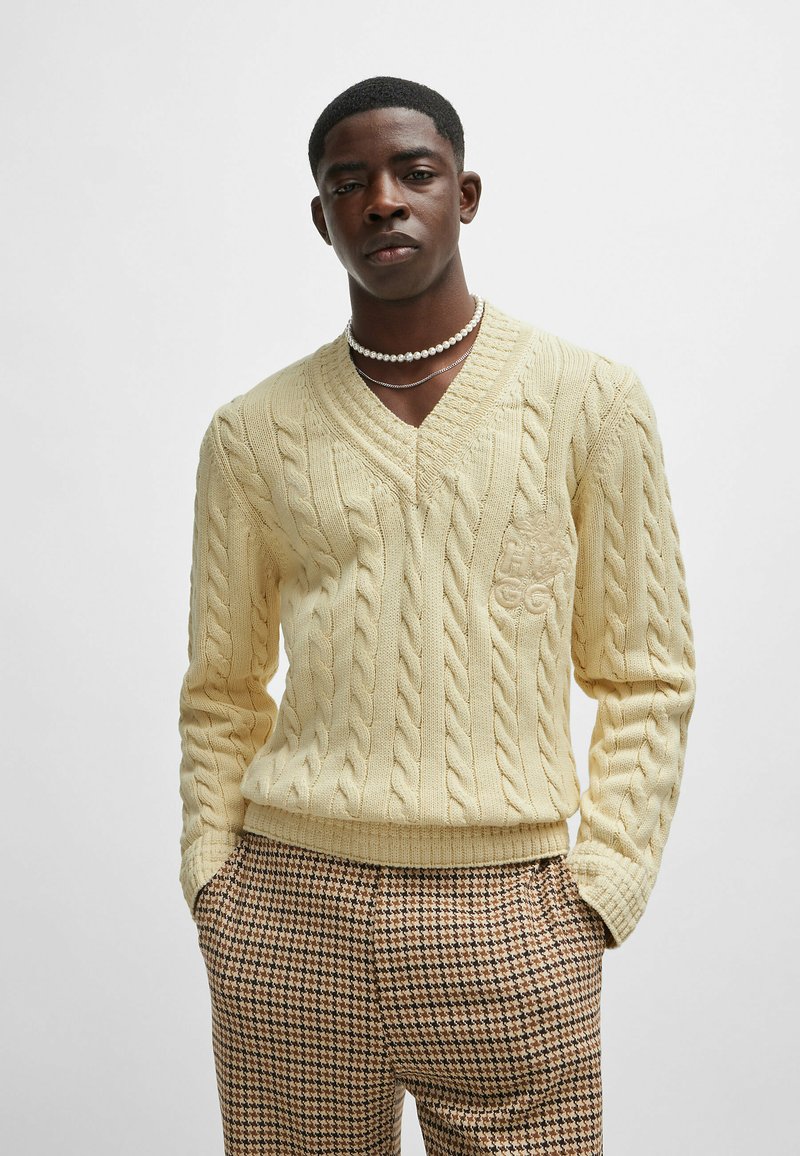 HUGO SACOSS - Strickpullover - light beige nine