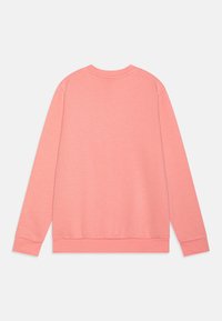 L�ångärmad sweatshirt i ljus korall, tillverkad av mjukt material. Har rundad halsringning, ribbade muddar och en enkel design utan dekorationer.