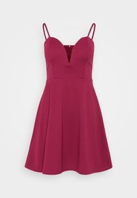 MARIE V NECK SKATER - Rochie din jerseu - magenta