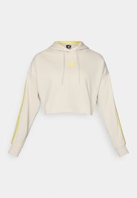 ESSENTIALS 3 STRIPES PRINT - Hoodie - beige/yellow