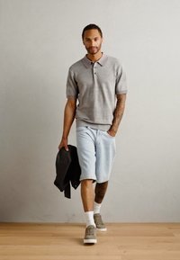 Scotch & Soda TONE ON TONE STRIPED REGULAR FIT - Poloshirt - grey melange