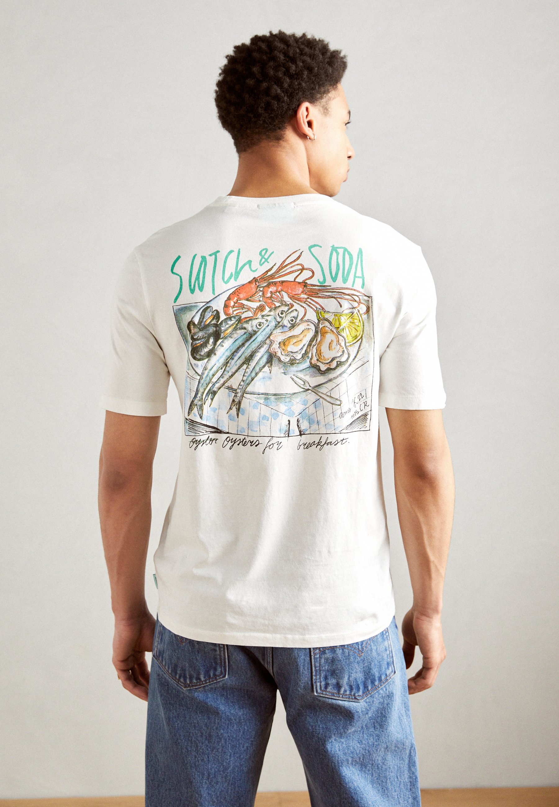 Scotch & Soda FRONT BACK ARTWORK - Print T-shirt - off white