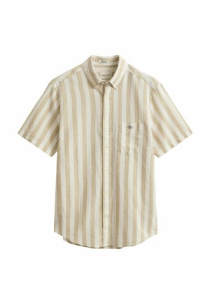 GANT, STRIPED BLEND SHORT SLEEVE - Camicia - oat beige