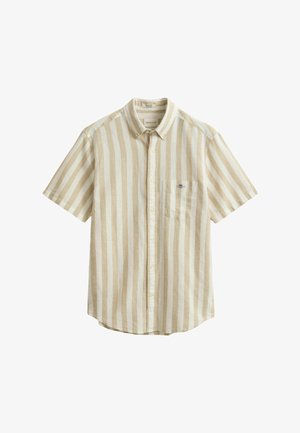 GANT, STRIPED BLEND SHORT SLEEVE - Hemd - oat beige