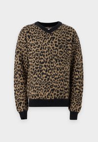 LEOPARD V NECK SWEATER UNISEX - Pulover - brown