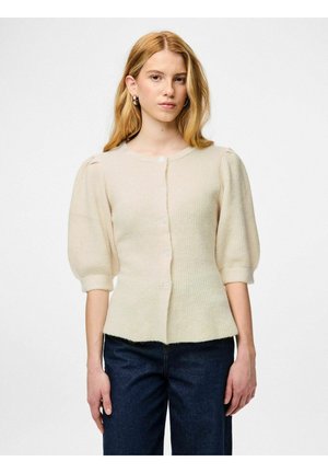 PCSILLY SS PUFF KNIT CARDIGAN NOOS BC - Chaqueta de punto - birch