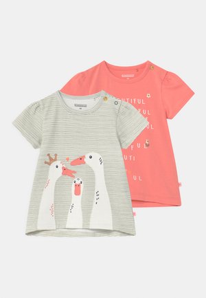 2 PACK - Camiseta estampada - apricot/khaki