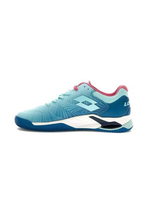 Lotto MIRAGE 100 II CLY W - SANDPLATZCOURT TENNISSCHUH - Zapatillas de tenis para tierra batida - blue c blue c glamour pink