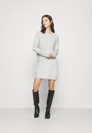 ONLCAROL KNT NOOS - Stickad klänning - light grey melange