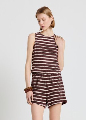 Calliope, PANTALONE CORTO TINTA UNITA - Shorts - var marrone