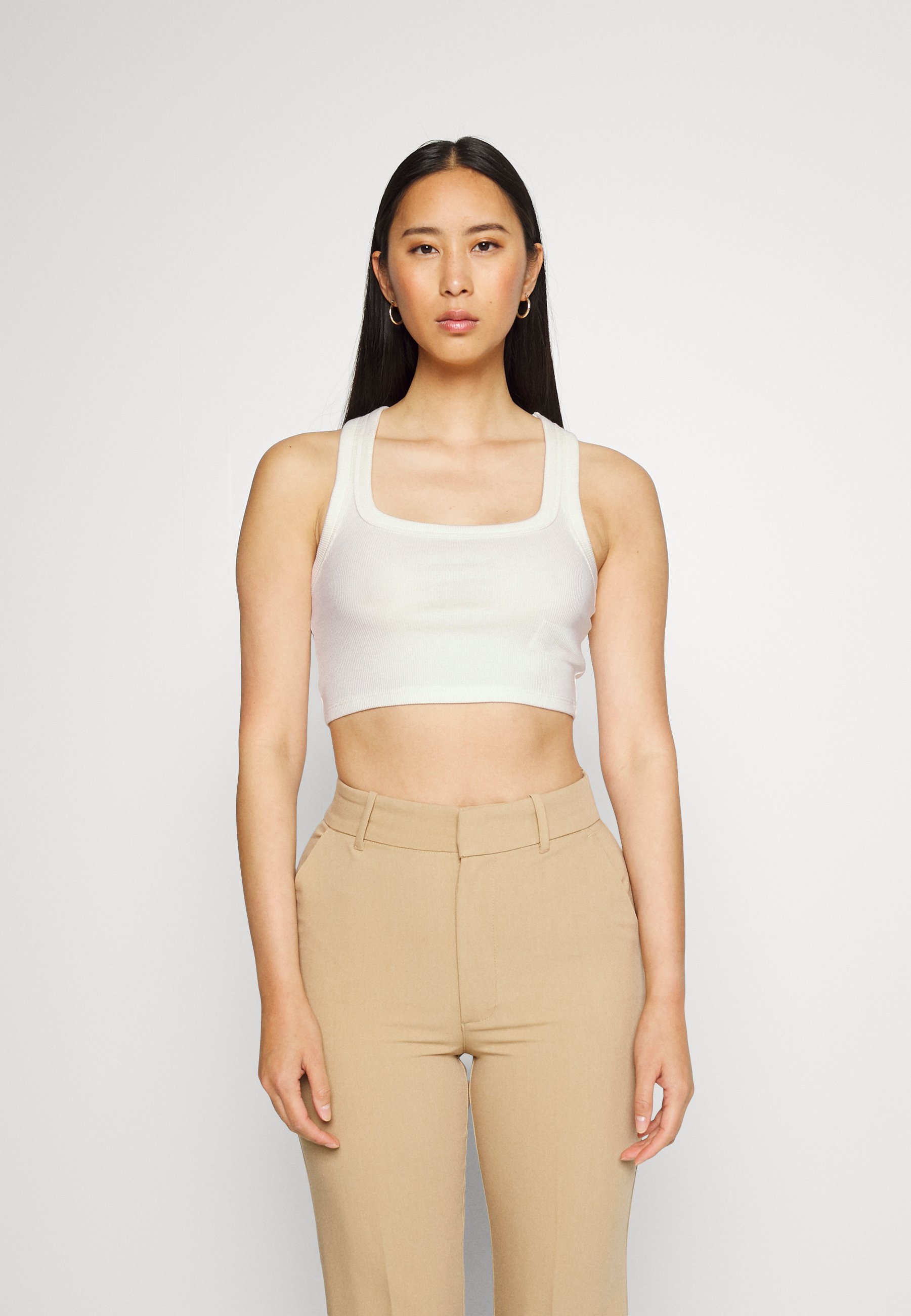 abercrombie white crop top
