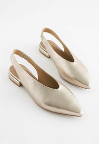 Next FOREVER COMFORT® LEATHER FLAT SLINGBACKS - Baleríny s otevřenou patou - gold
