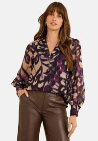 REGULAR FIT - LONG SLEEVE ZIP FRONT  - Blusa - purple animal
