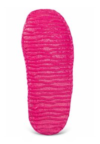 Jasnoróżowa gumowa podeszwa z teksturowanym, falistym wzorem. Gładkie krawędzie i trwała konstrukcja poprawiają przyczepność i elastyczność.