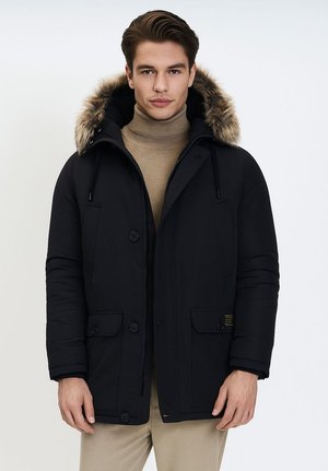 PADDED WITH FAUX FUR TRIM HOOD - Talvejope - black