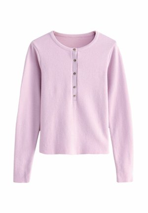 REGULAR FIT - COSY SOFT TOUCH BUTTON NECK HENLEY - Jumper - mauve purple pink