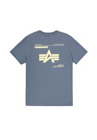 Alpha Industries LABEL BACK PRINT - Triko s potiskem - denim blue