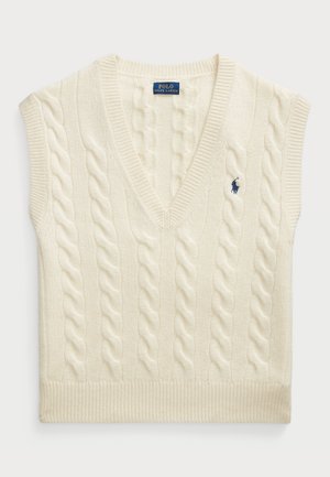 Polo Ralph Lauren CABLE KNIT CASHMERE SLEEVELESS JUMPER - Strickpullover - authentic cream