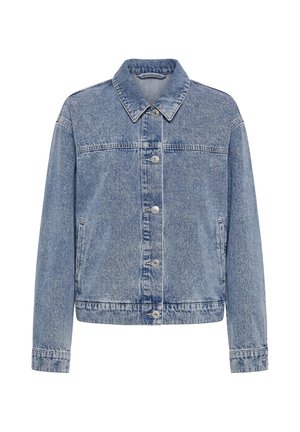 Studio Untold, JEANSJACKE, BOXY SHAPE, ÄRMEL MIT GLITZERFRANSEN - Giacca di jeans - blue denim