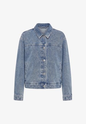 Studio Untold, JEANSJACKE, BOXY SHAPE, ÄRMEL MIT GLITZERFRANSEN - Giacca di jeans - blue denim
