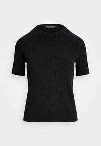 Lauren Ralph Lauren MONOGRAM JACQUARD SHORT SLEEVE JUMPER - Marškinėliai su spaudiniu - black