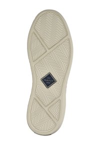 Suela de zapato de goma con un patrón de espiga, color crema, y un logo central negro con "EST GANT 1949" en forma de diamante.