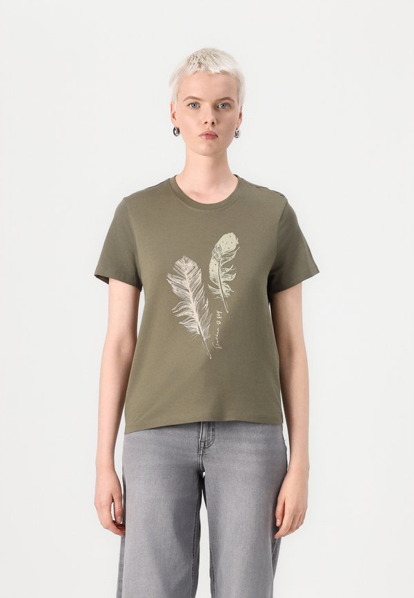 ONLKITA LIFE FEATHERS - Print T-shirt - khaki