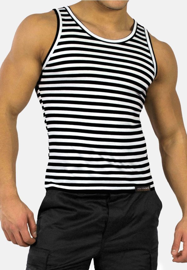 MARINE TANK TOP UNTERHEMD ÄRMELLOESES OBERTEIL TRÄGERSHIRT - Top - schwarz weiß