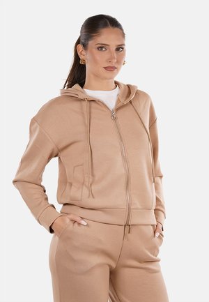 Felpa con zip - camel