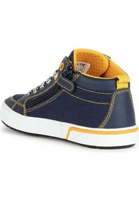 Geox J ALPHABEET - Zapatillas altas - navy yellow