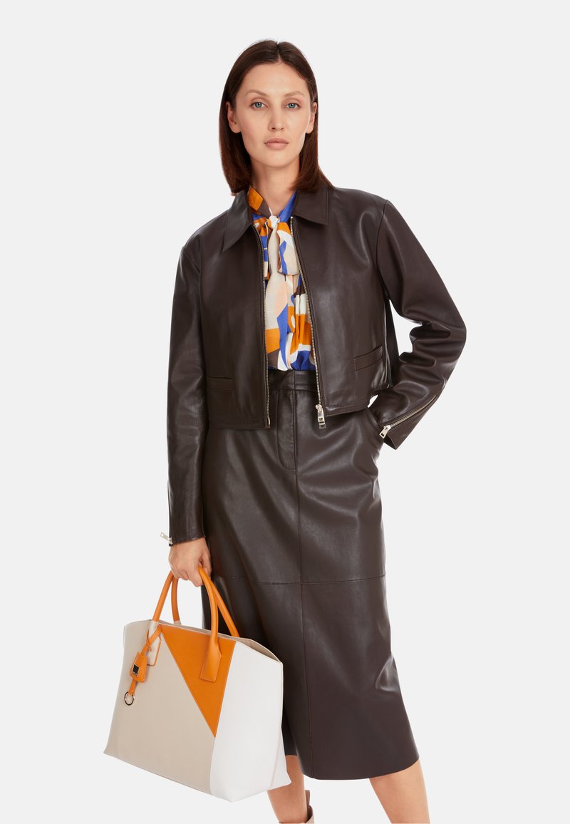 Marc Cain Lederjacke - dark wood