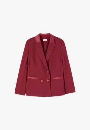 Oltre, BLAZER DOPPIOPETTO CON BOTTONI FODERATI - Blazer - bordeaux