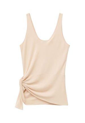 & OTHER STORIES, & OTHER STORIES KNOT-DETAIL SCOOP-NECK TOP - Blouse - light beige