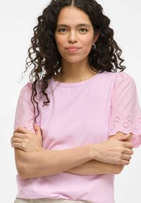 VILA MIT KURZEN ÄRMELN VICELIANA RUNDHALS - Camiseta estampada - winsome orchid