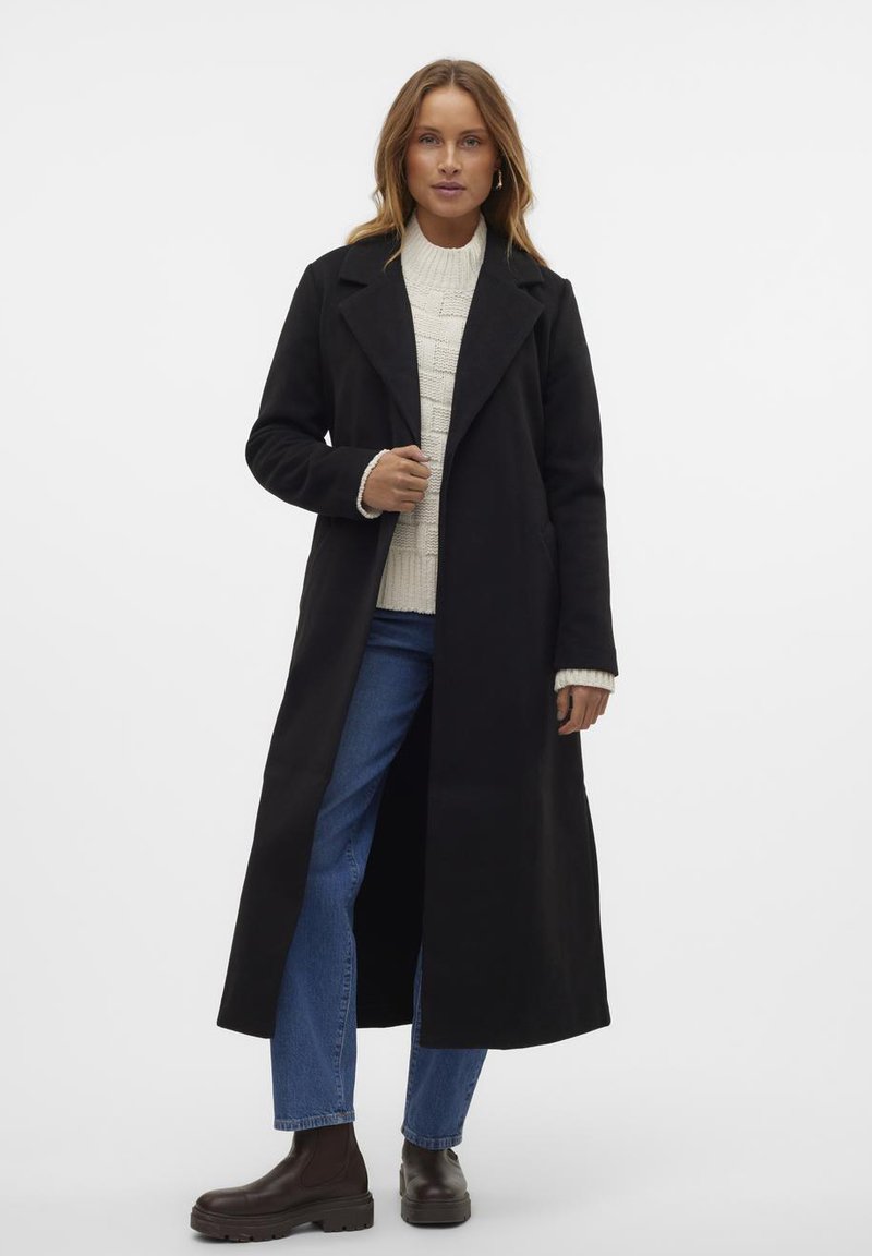 Vero Moda VMFORTUNEAYA LONG COAT Classic coat black Zalando