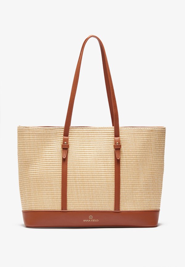Tote bag - beige,cognac