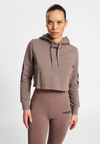 Hummel HMLLEGACY CROPPED  - Kapuzenpullover - iron