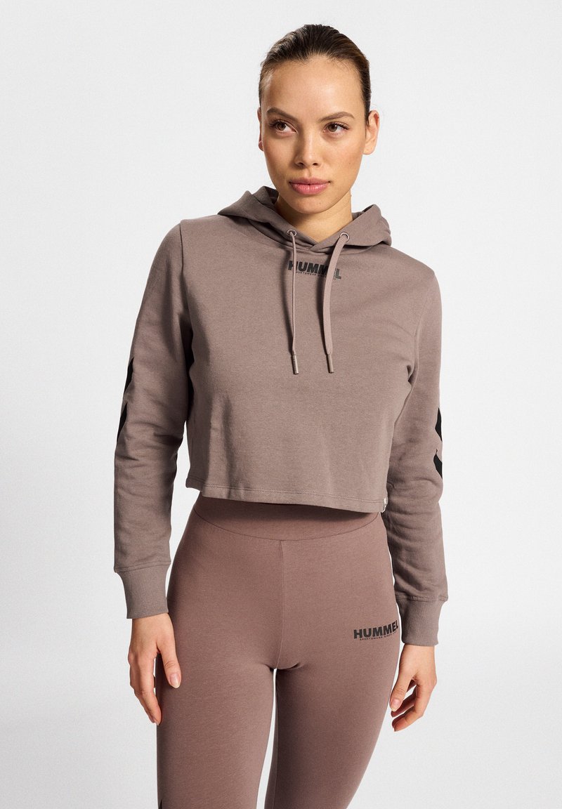 Hummel HMLLEGACY CROPPED  - Kapuzenpullover - iron