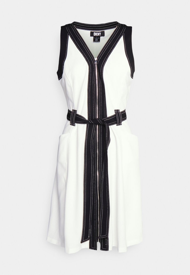 black and white dkny dress
