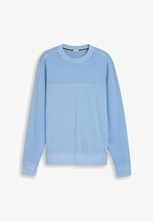 TOM TAILOR, GARMENT DYED CUTLINE SWEATER - Sweater - pale blue