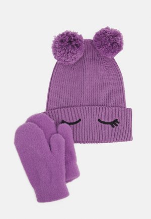 EXCLUSIVE ANIMAL BEANIE AND MITTENS SET UNISEX - Beanie - lilac