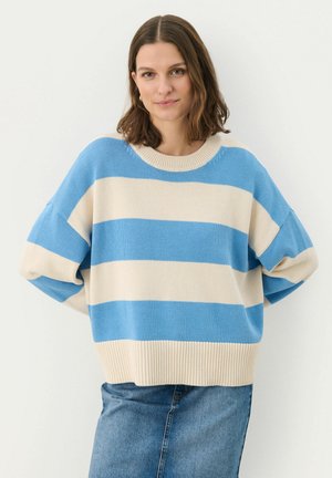 SERAFINE - Stickad tröja - silver lake blue stripe