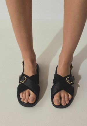 STANDARD WIDE FIT  BUCKLE  - Riemensandalette - new black suede