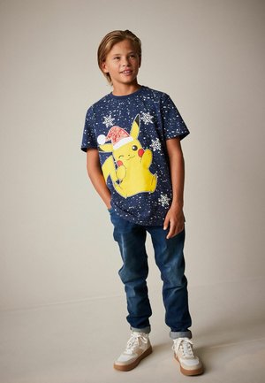 PIKACHU CHRISTMAS SHORT SLEEVE REGULAR FIT - Print T-shirt - navy blue