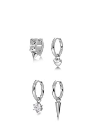 4-PACK PEAK HOOPS ONE HEART - Jedna náušnica - steel
