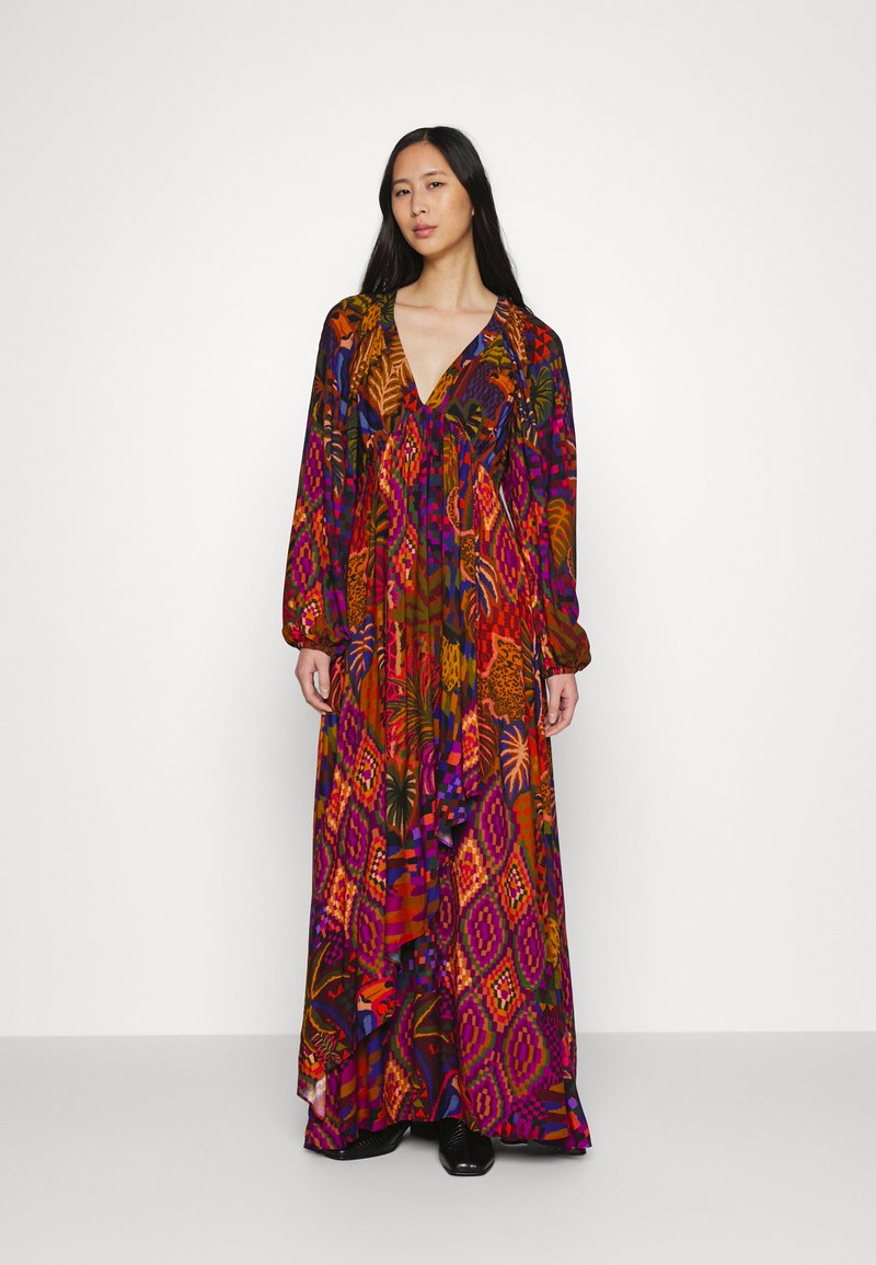 Farm Rio JUNGLE ANIMALS TAPESTRY DRESS - Maxikleid - multi-coloured