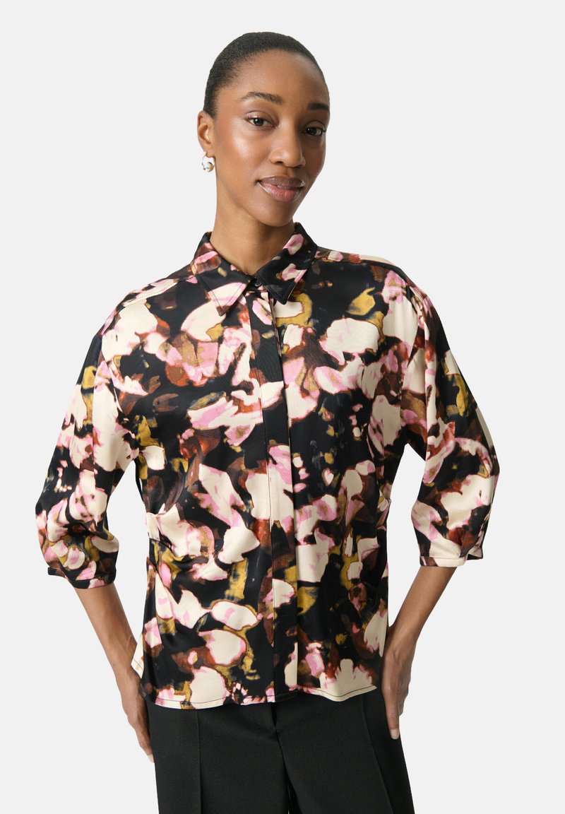 Soaked in Luxury Button-down blouse - chocolate autumn leaves