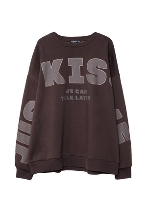 SMILE PRINT - Sweatshirt - mottled brown