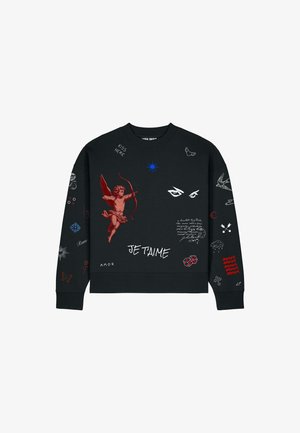 Mira Paris, FLASH TATTOO 2 SUPERHEAVY OVERSIZED BOXY - Sudadera - black