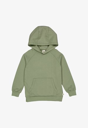 Felpa verde chiaro con cappuccio, maniche raglan, tasca frontale e polsini a coste. Realizzata in tessuto morbido, con un piccolo etichetta con logo.
